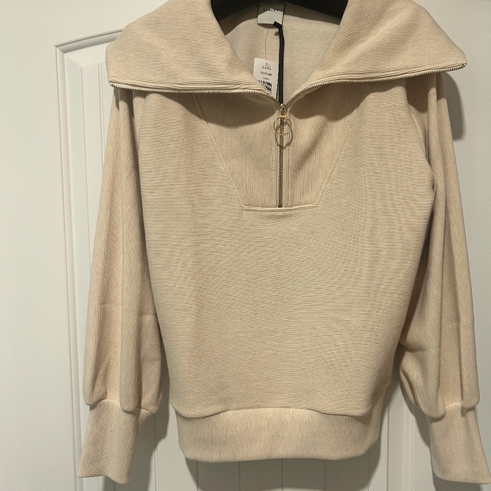 Varley Vine Half-Zip Pullover NWT  Size Medium. Ivory.$70 Original $158